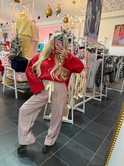 Rusty Red Striped Pant