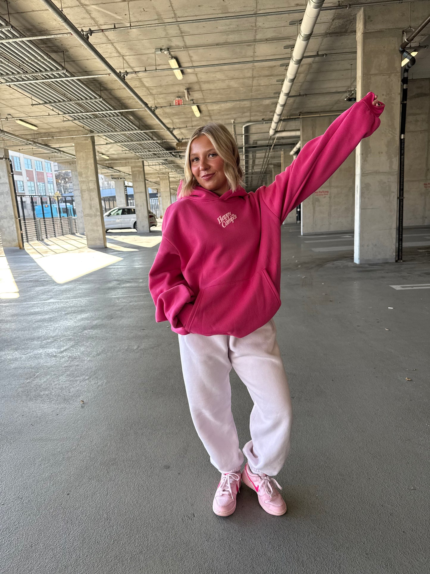 Happy Camp3r Puff Series Raspberry Hoodie