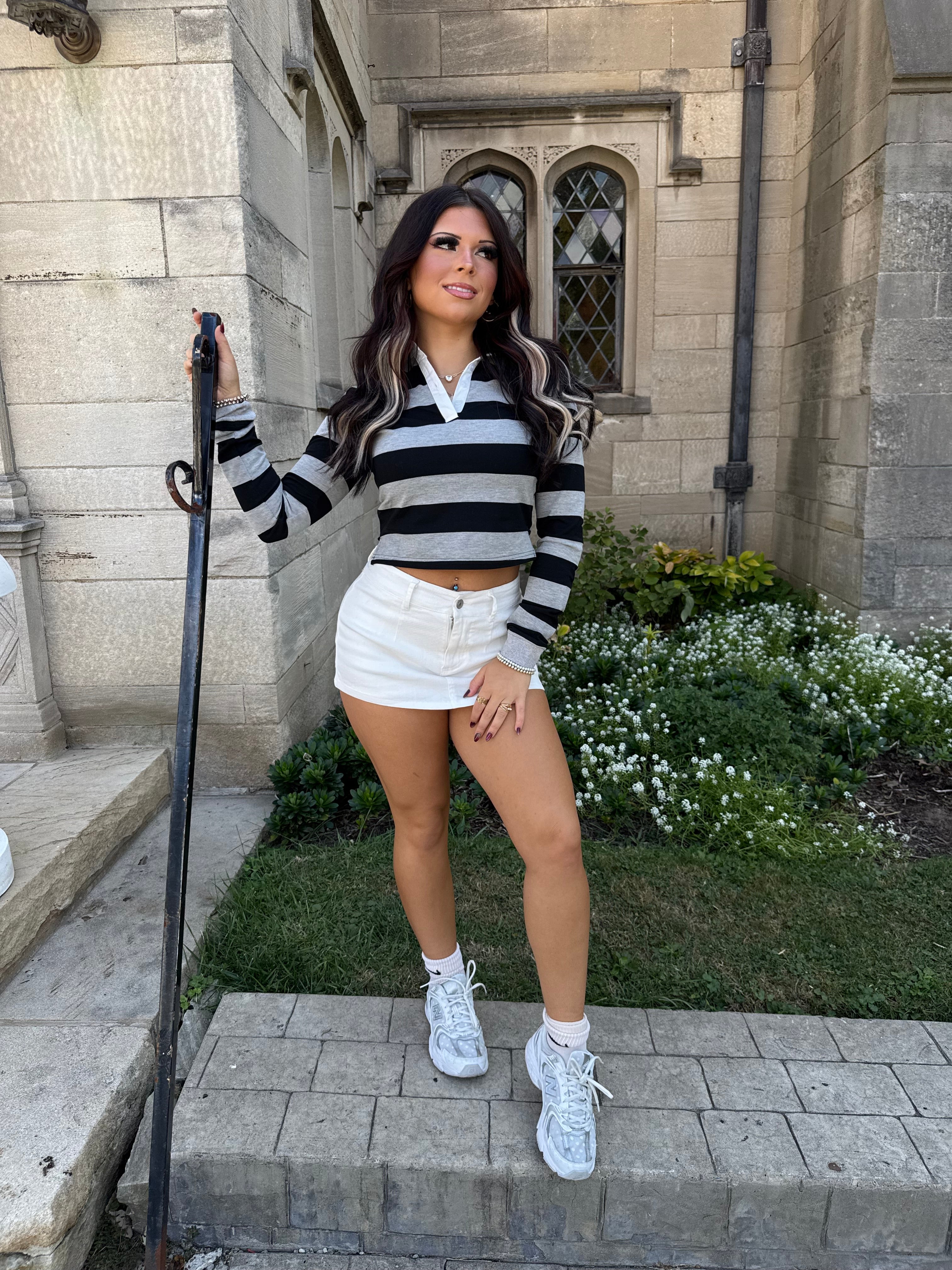 Milk Wash Denim Skort