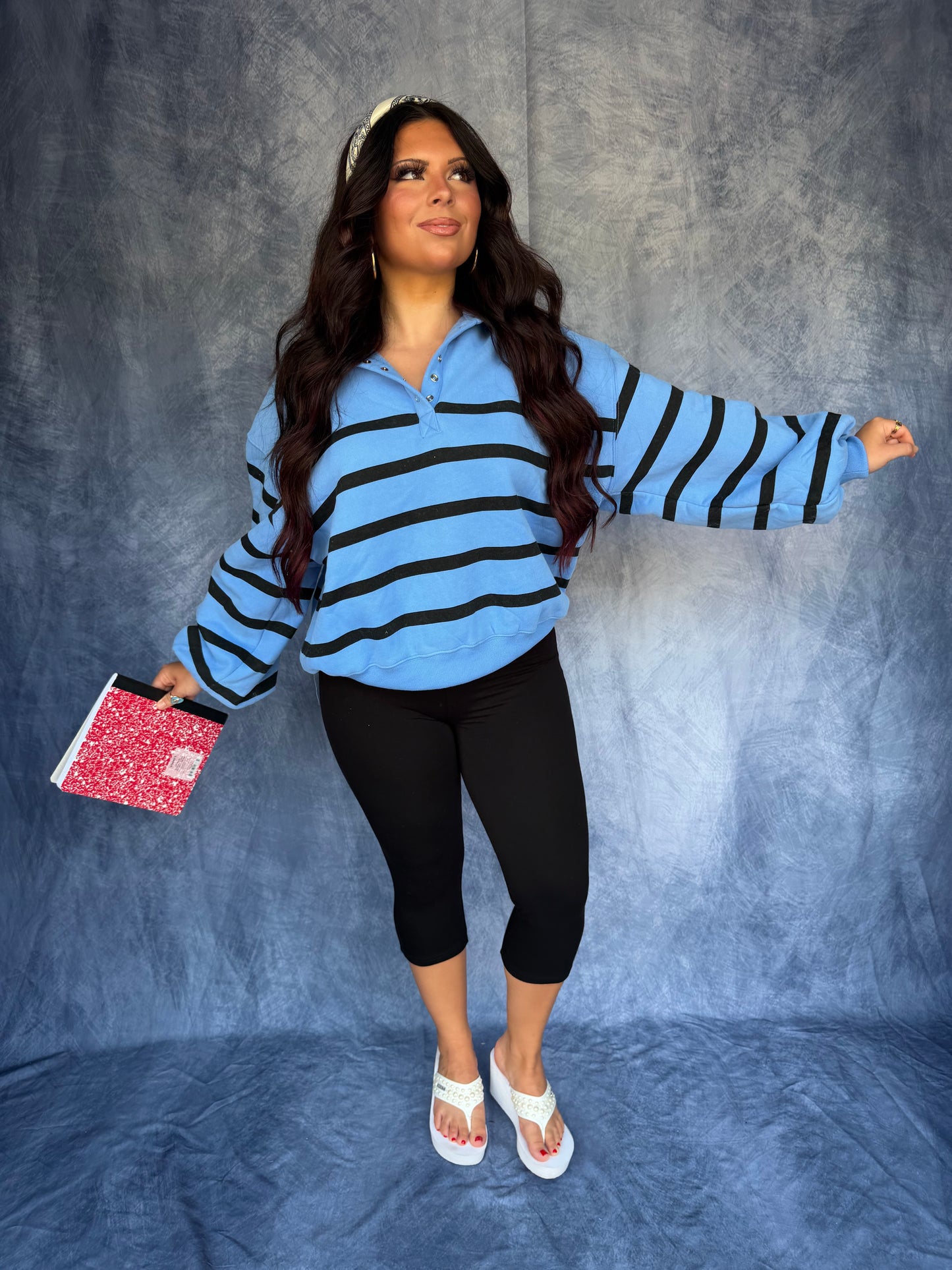 Keep It Casual Pullover Blue