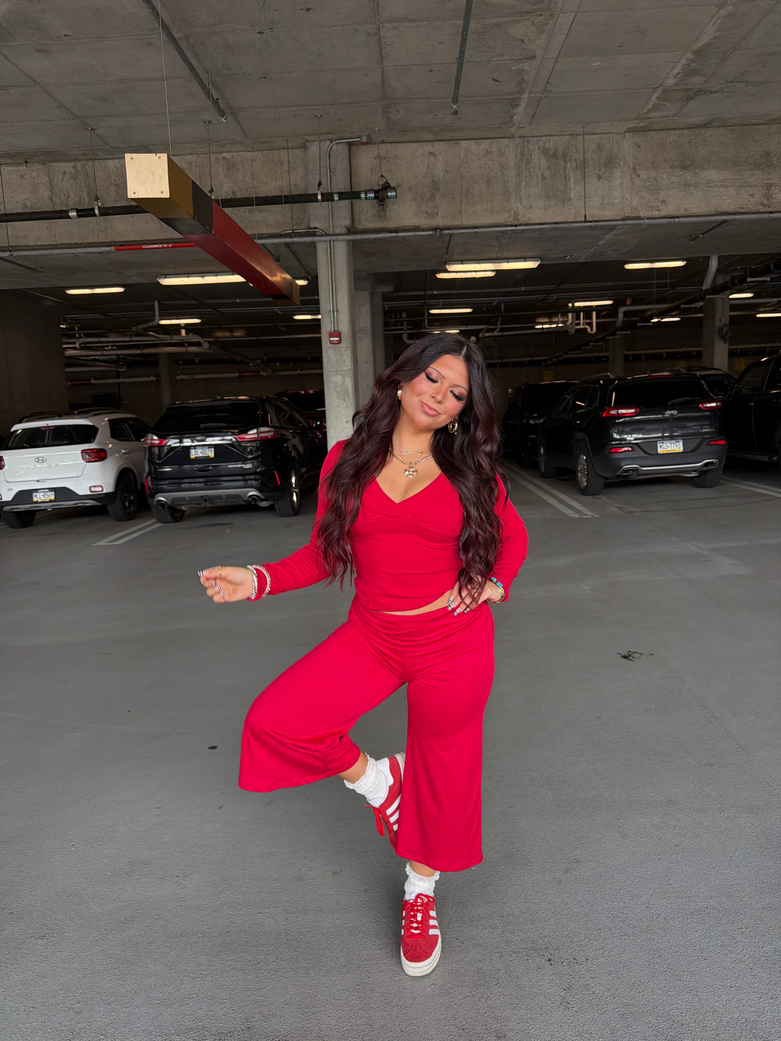 Grab A Gaucho Pant in Red