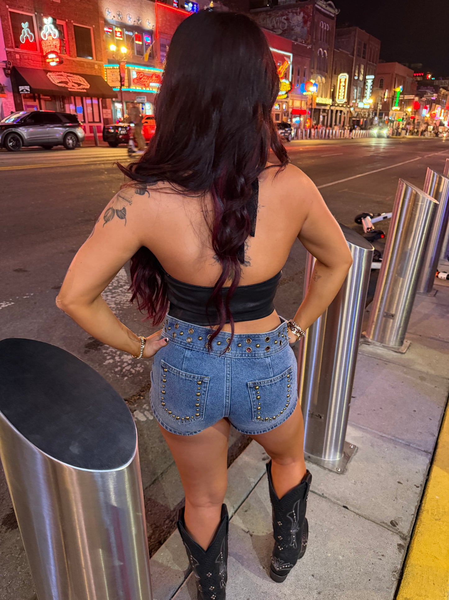 Western Stud Mini Shorts