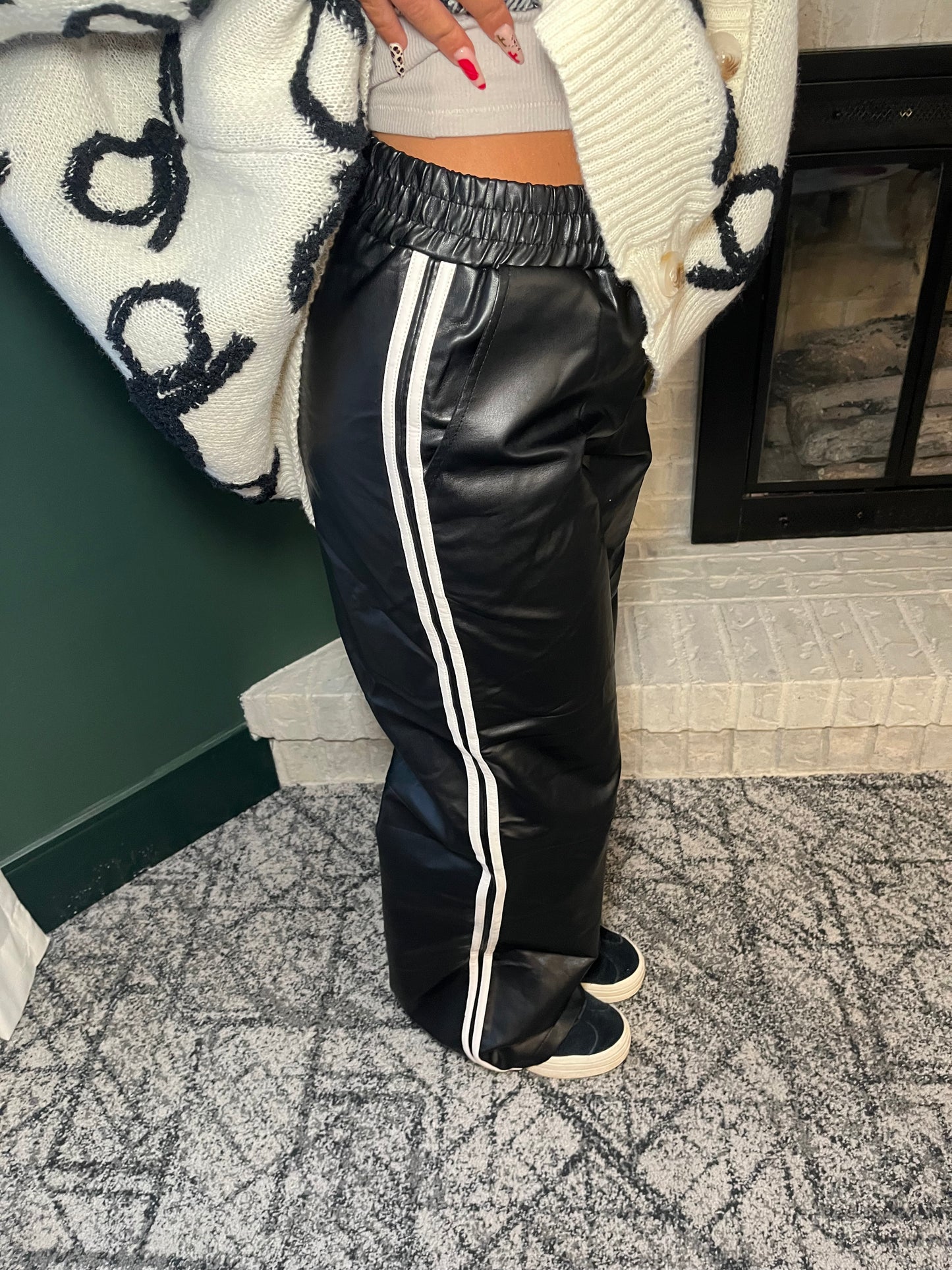 Leather Runner Track Pant