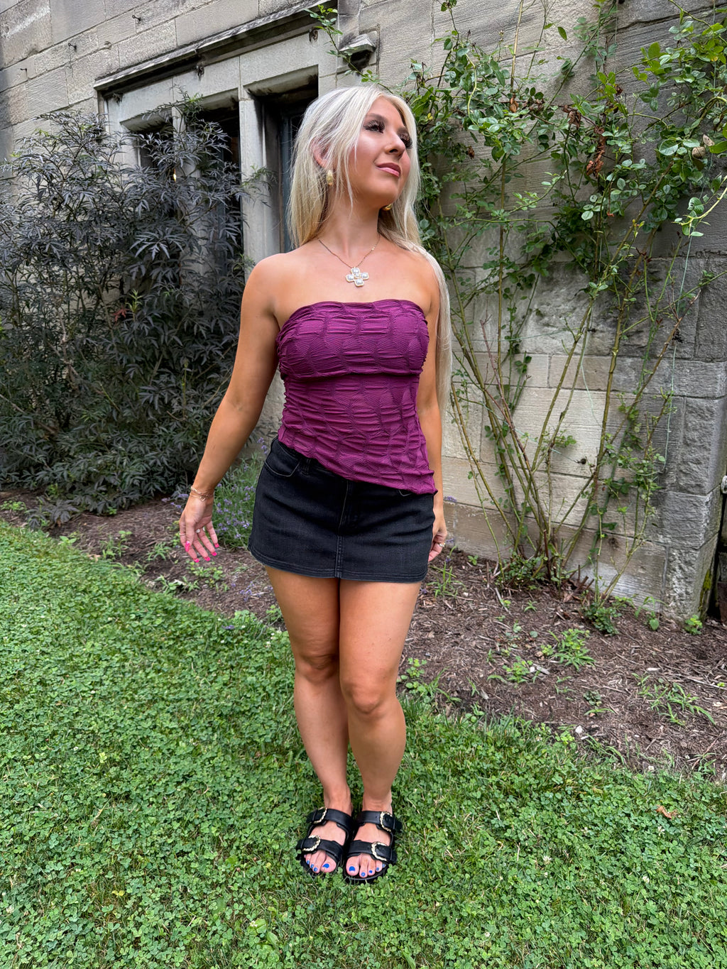 Improv Asymmetrical Tube in Plum