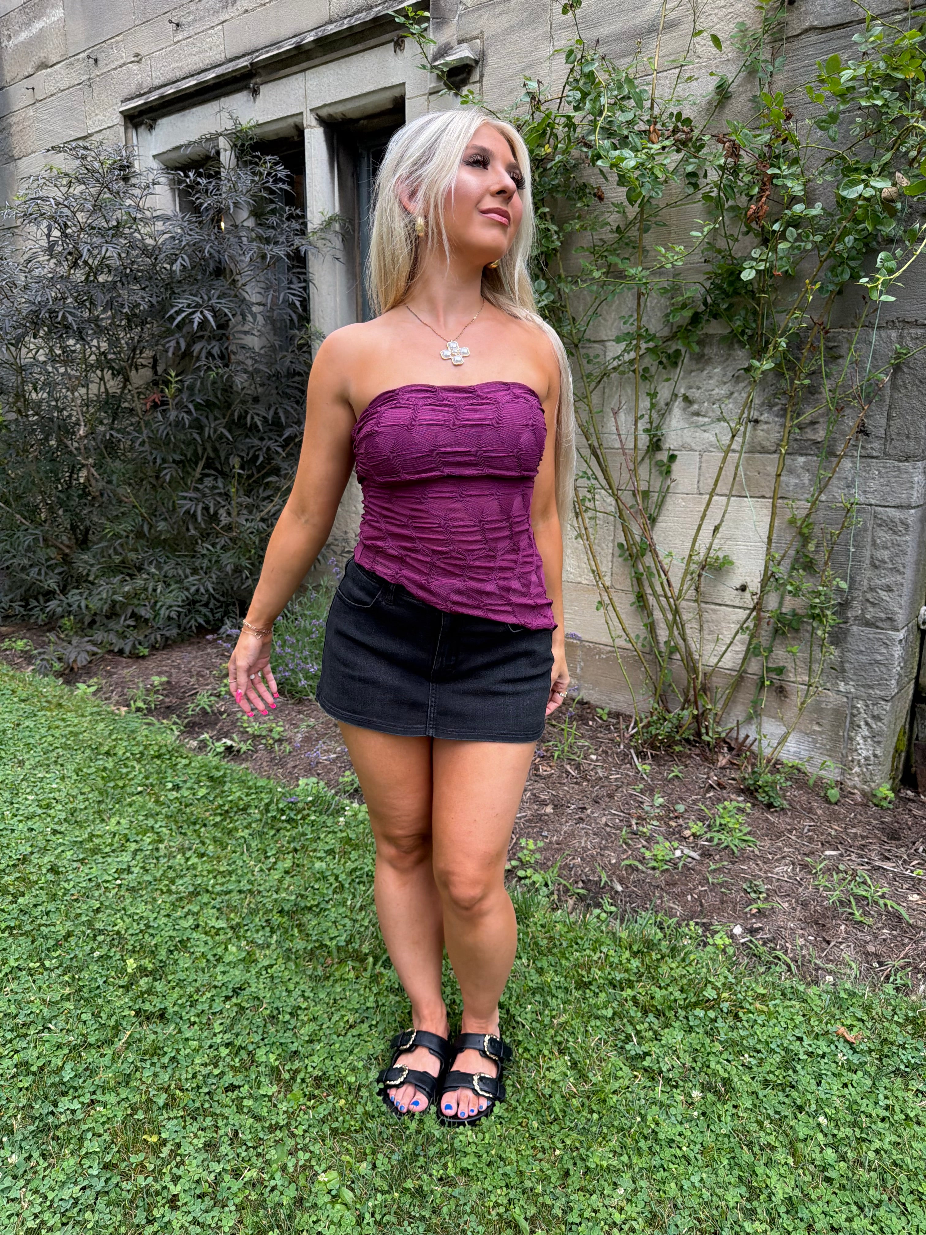 Improv Asymmetrical Tube in Plum