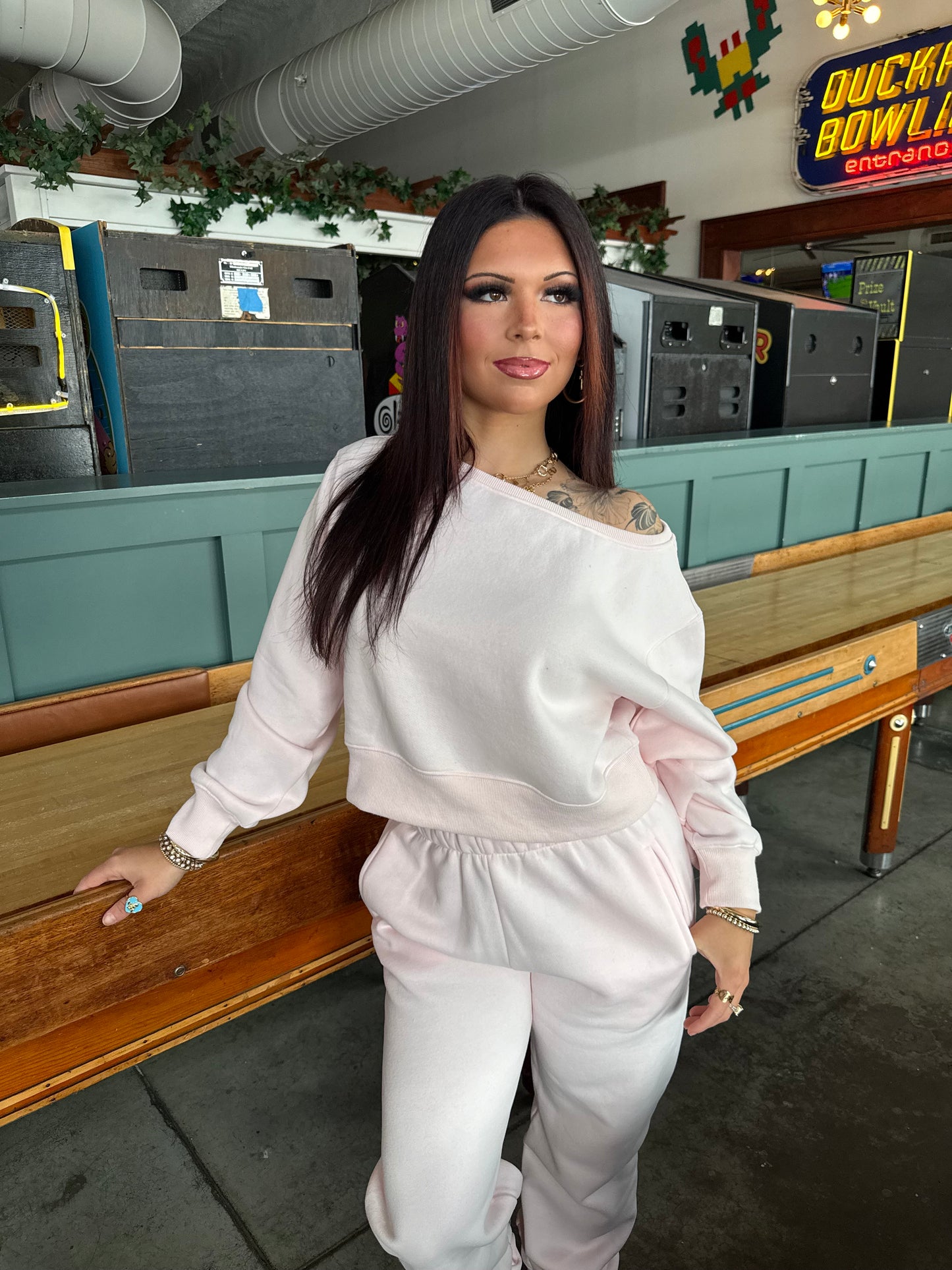 So Fetch One Shoulder Top in Pale Pink