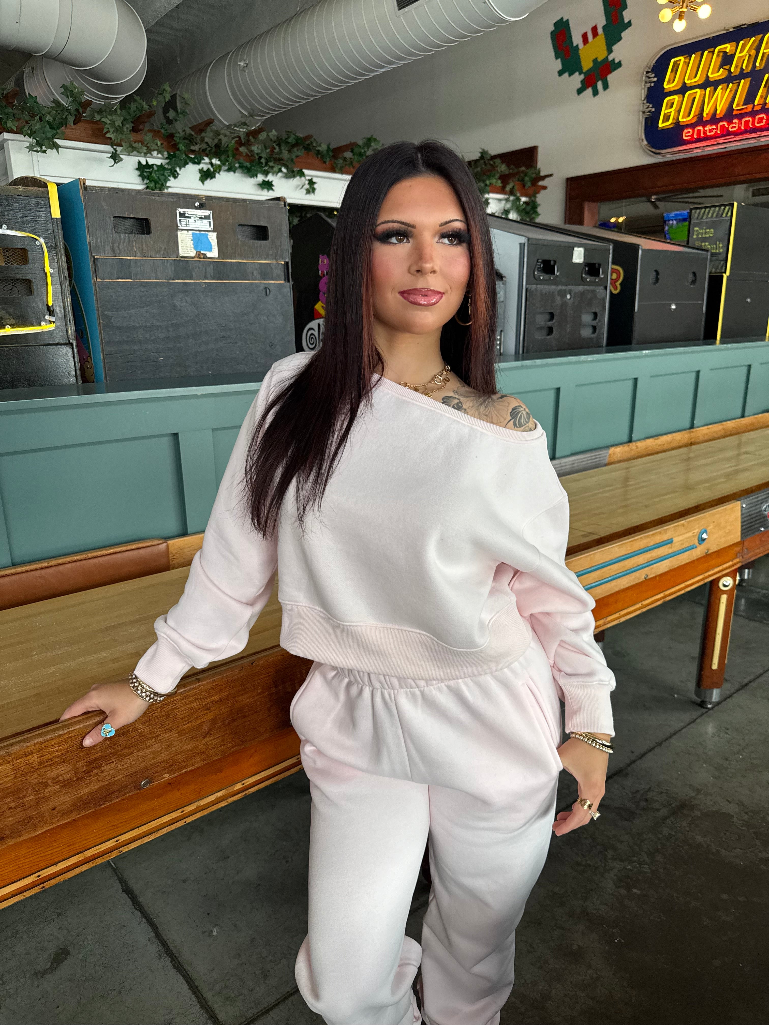 So Fetch One Shoulder Top in Pale Pink