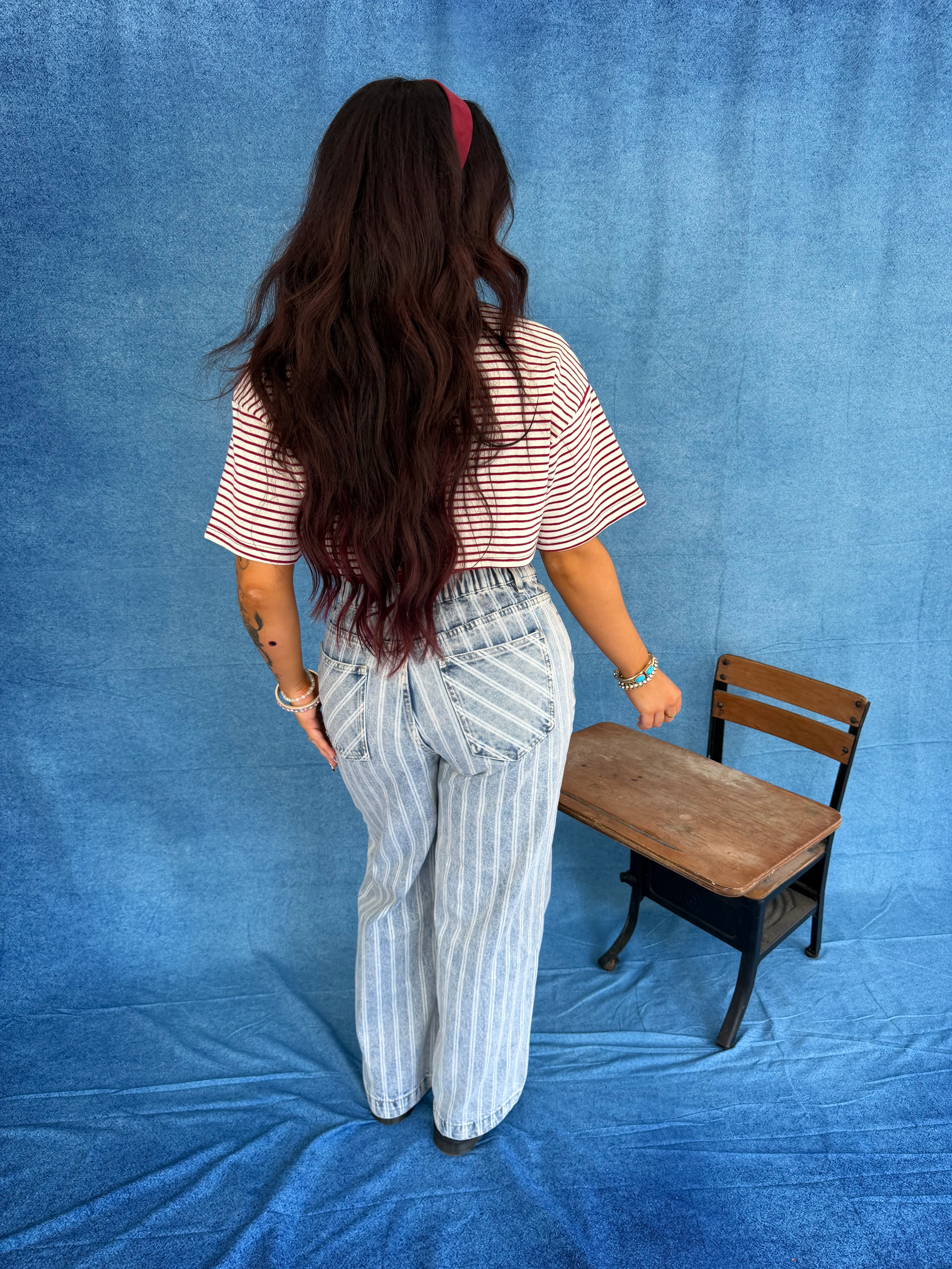 Double Up Tee in Crimson