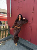 Sugar Suede Set (TOP) Brown