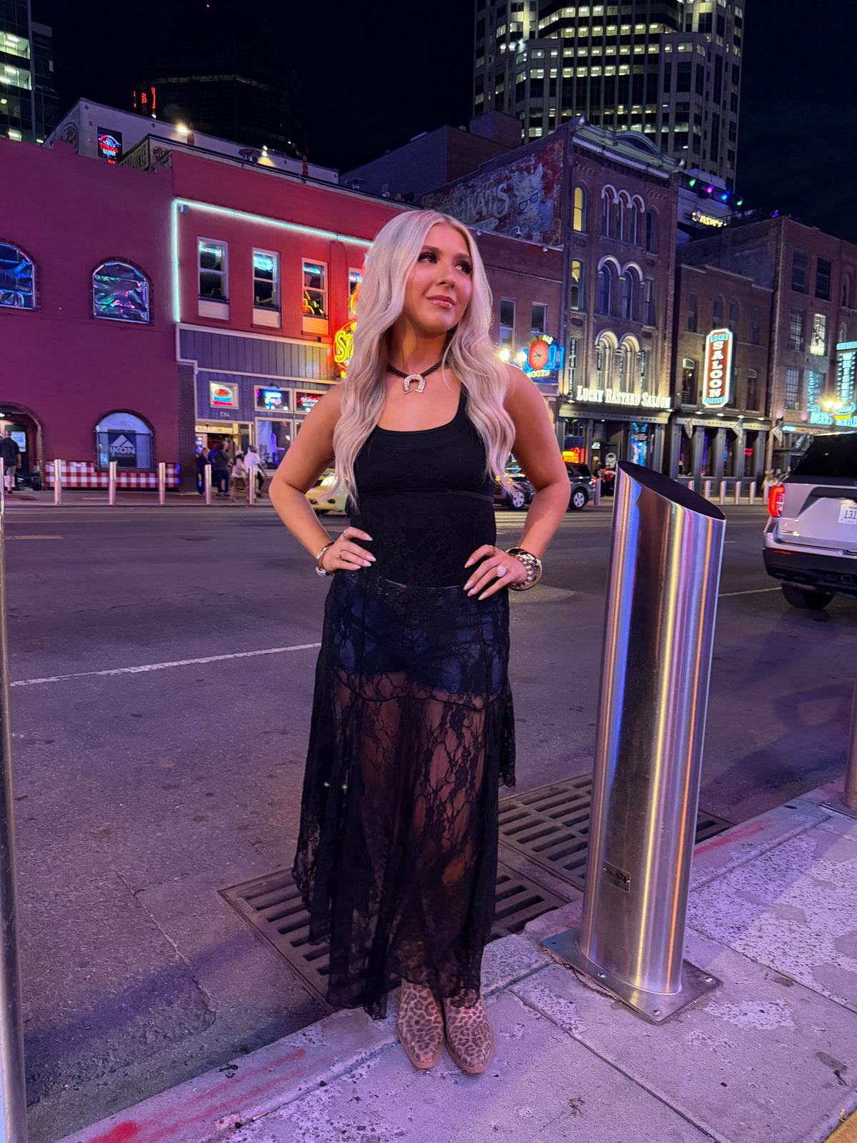 Long Lost Rodeo Lace Maxi in Black