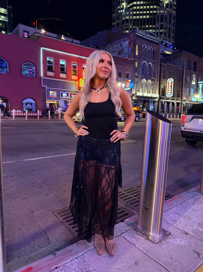 Long Lost Rodeo Lace Maxi in Black