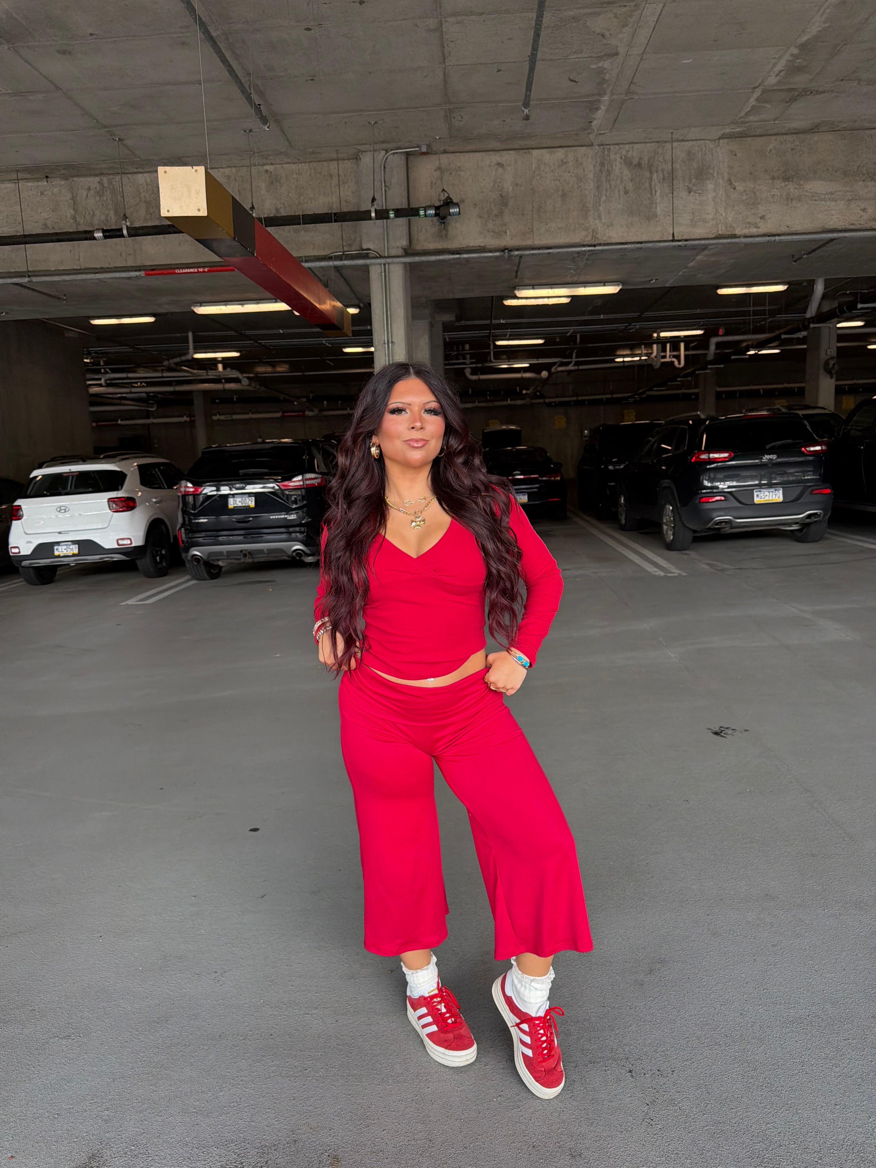Grab A Gaucho Pant in Red