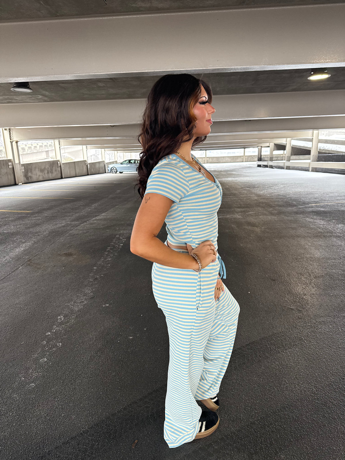 Cuffing Season Stripe Set CLOUD (PANT)