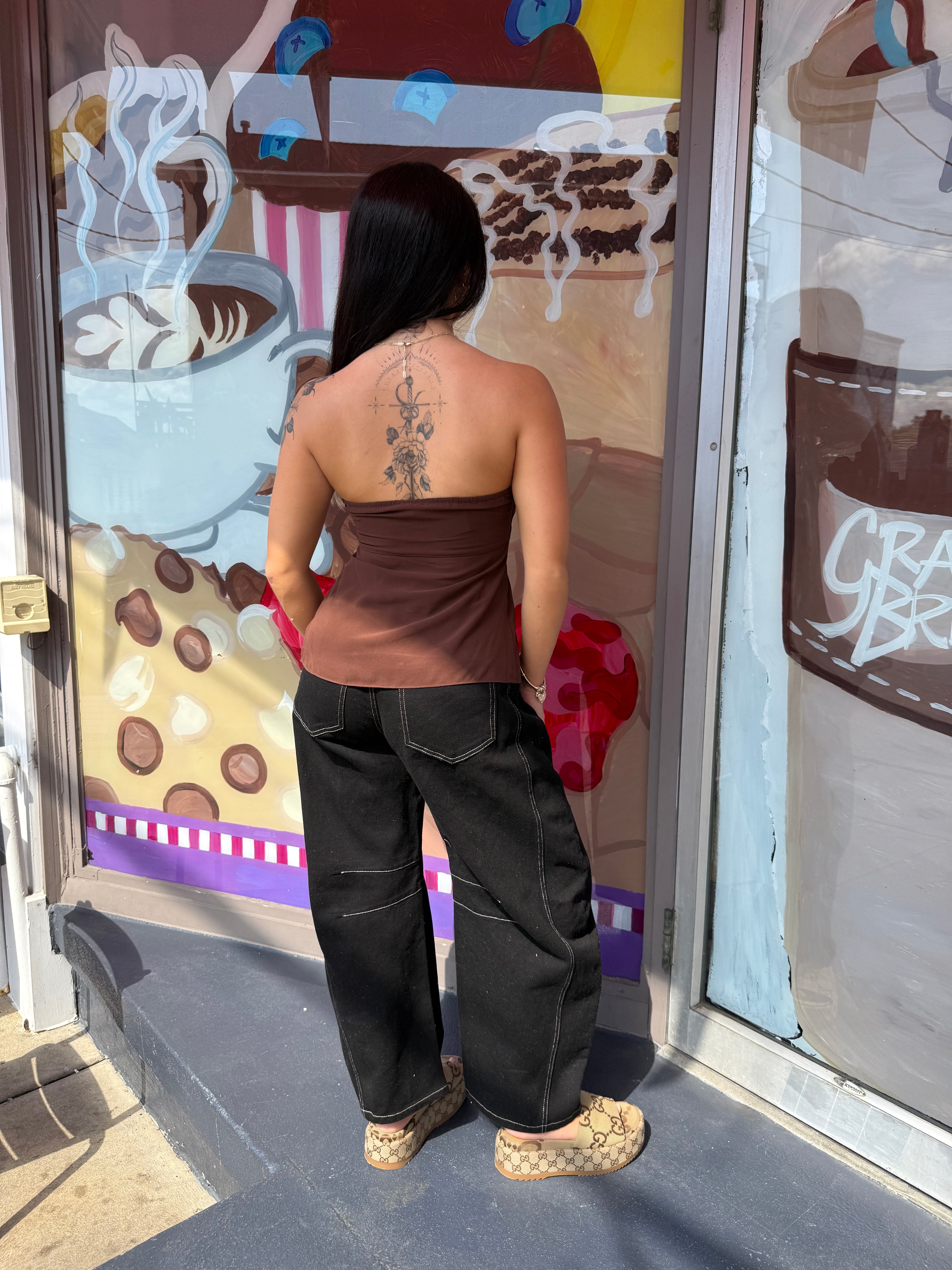 For The Wind Tube Top in Brown