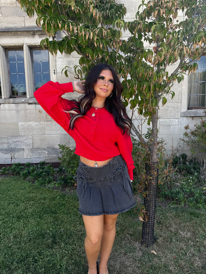 Cherry Red Pullover Sweater