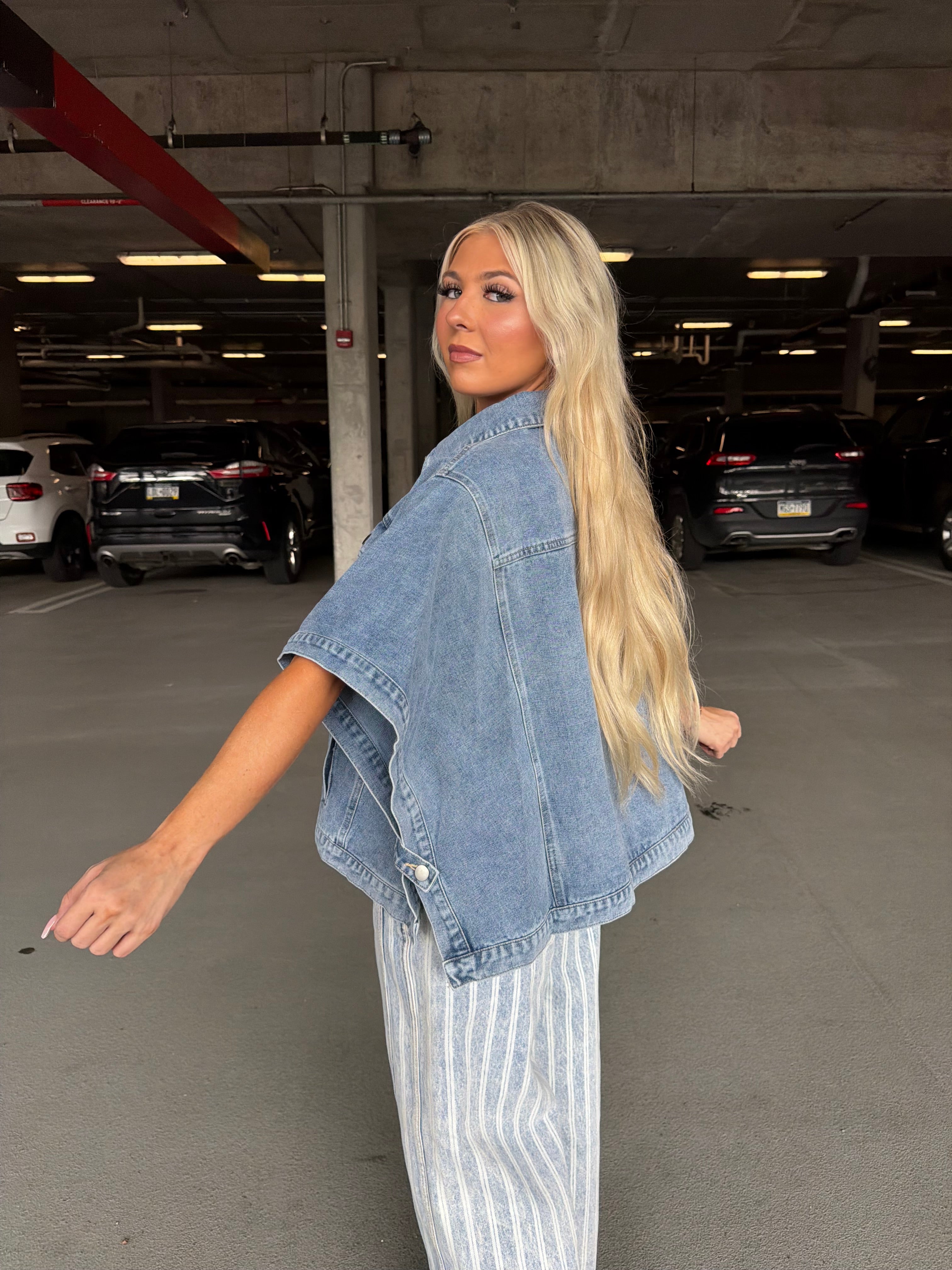 Denim Doll Cape Jacket