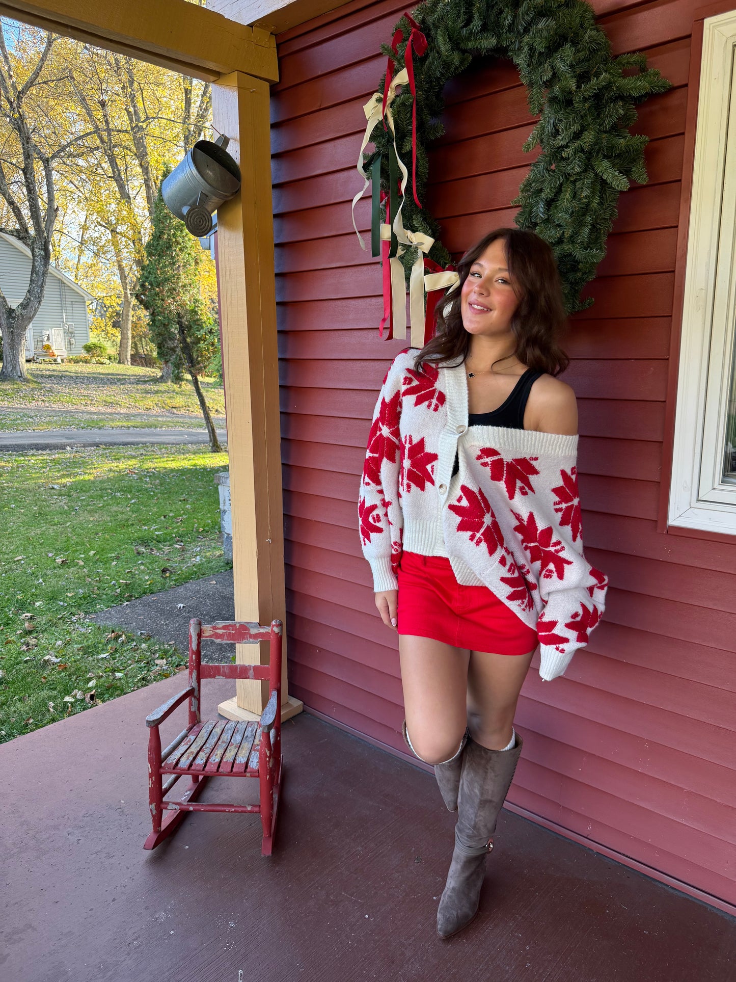 Merry Snowflake Oversized Cardi