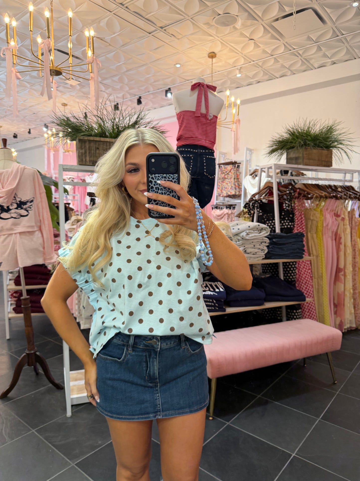 Soundtrack Polka Tee in Blue