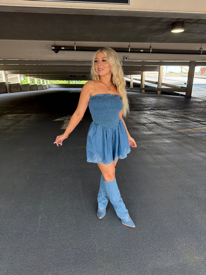 Western Worthy Denim Romper