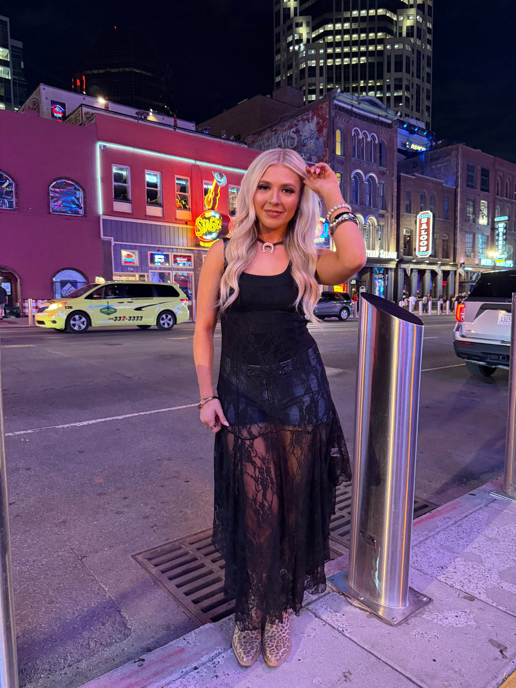 Long Lost Rodeo Lace Maxi in Black
