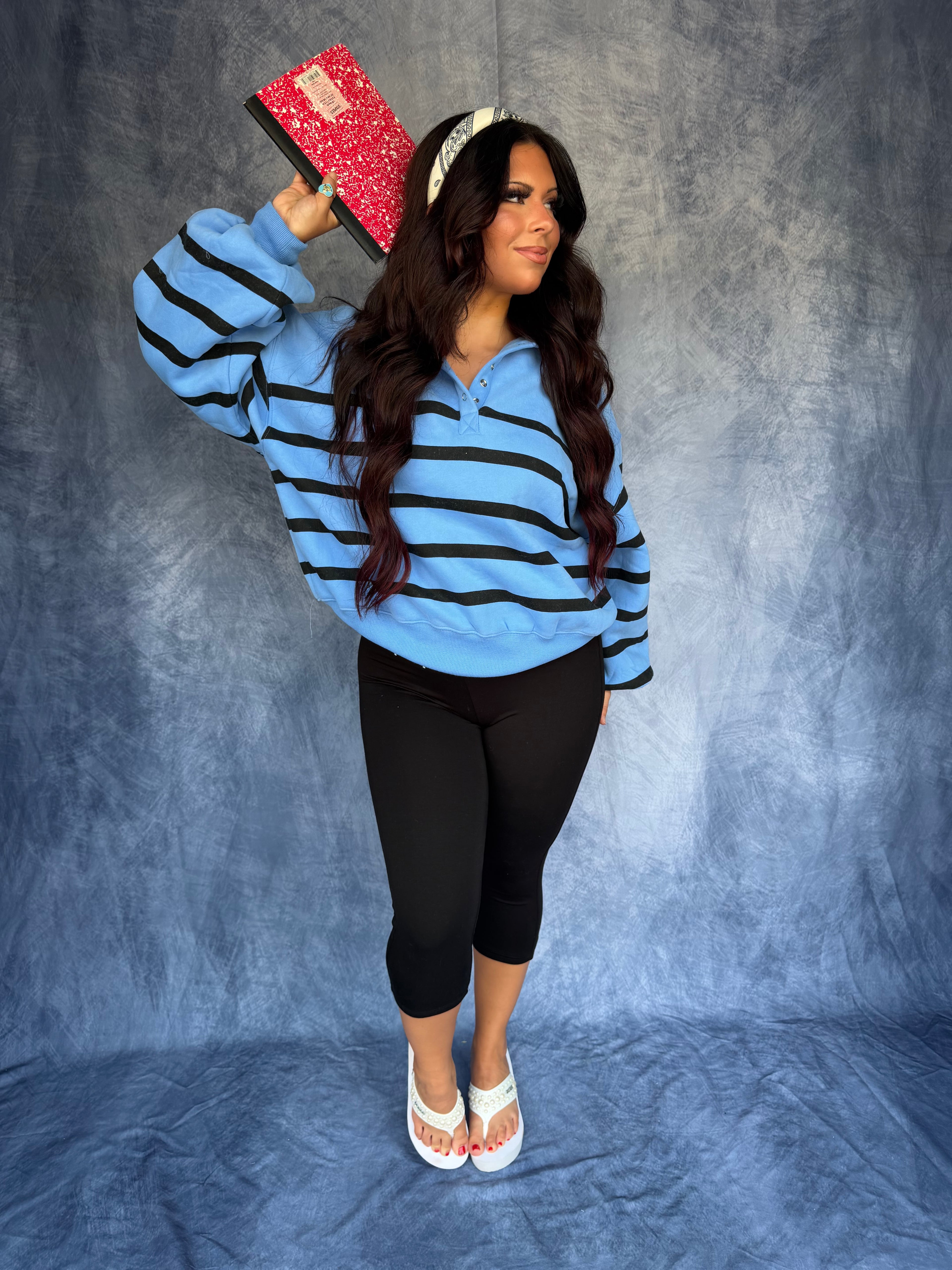 Keep It Casual Pullover Blue