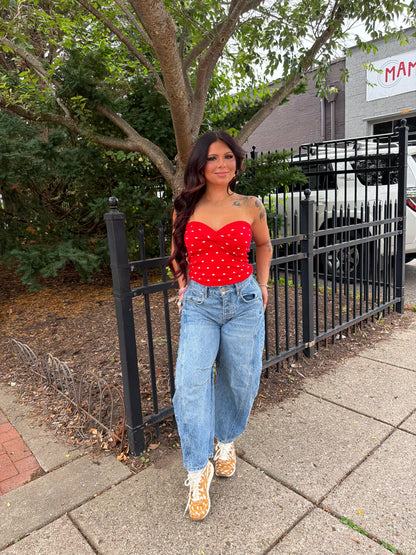 Sweetie Polka Tube in Red