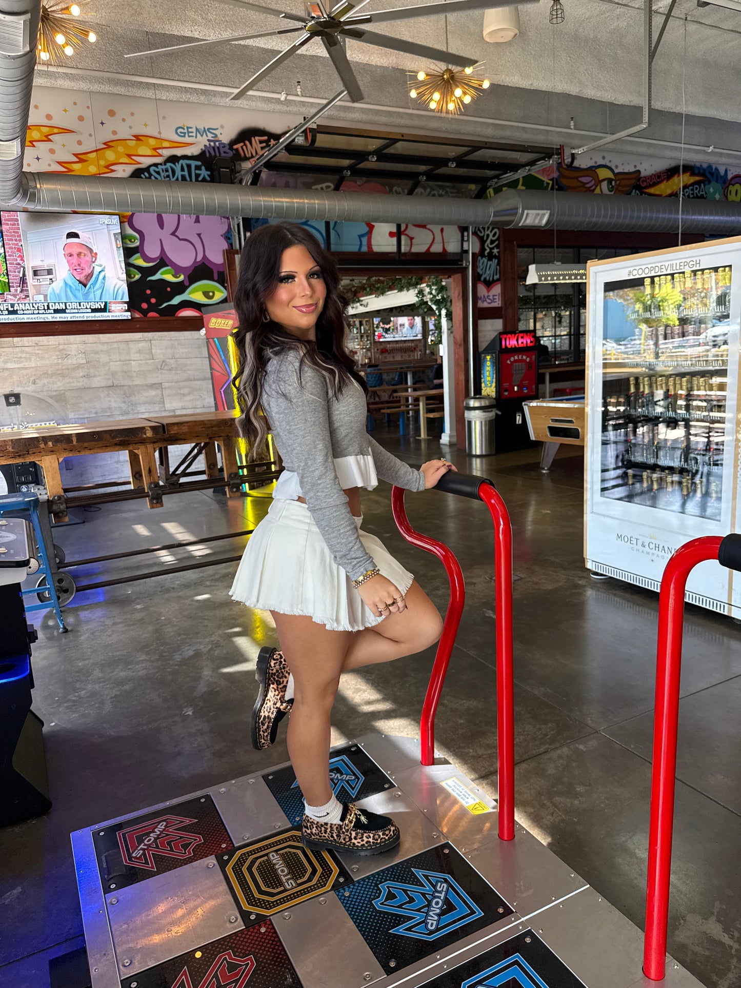 Slight Ruffle Crop Sweater in Grey