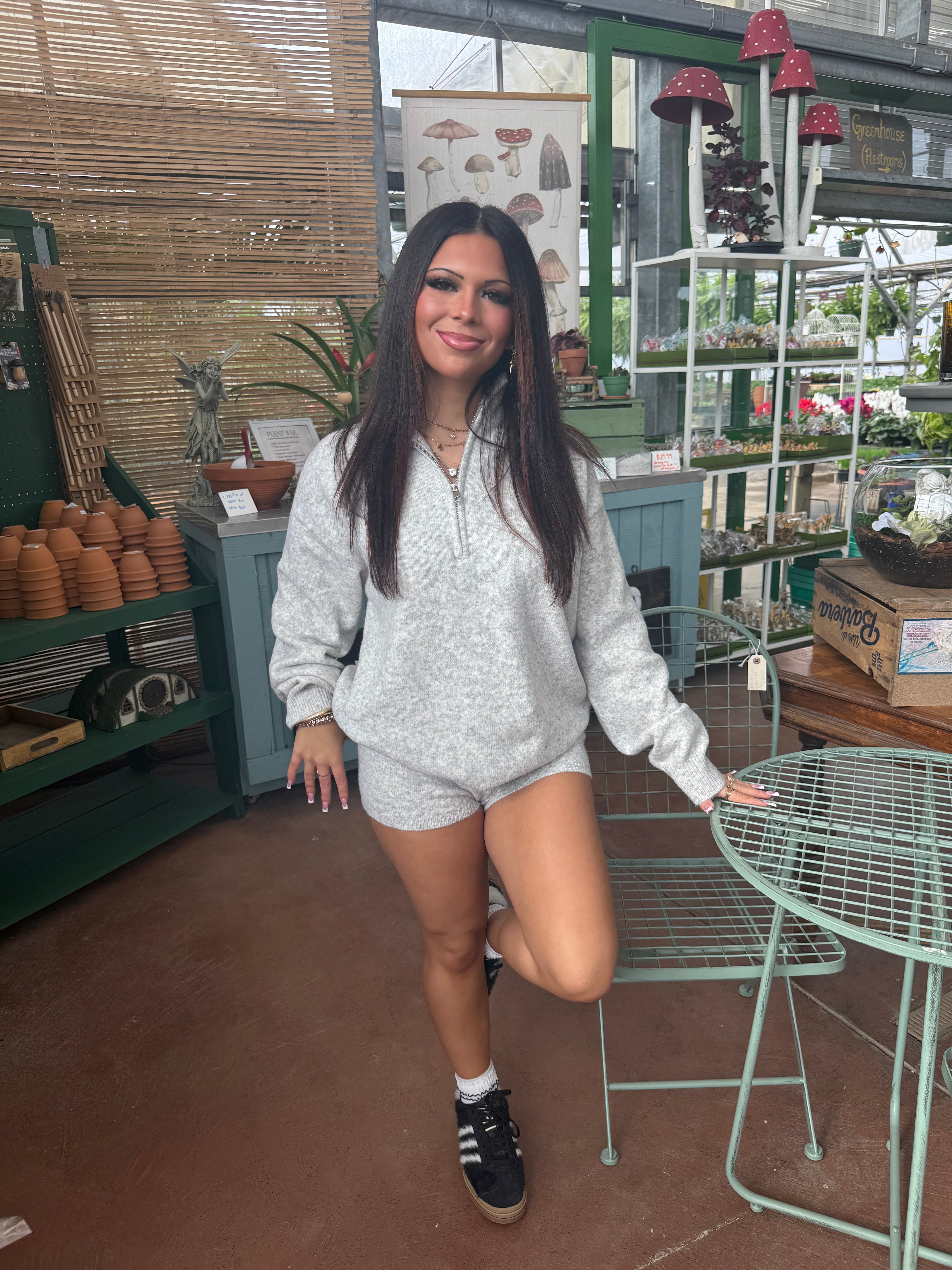 Cozy Club Lounge Set (SHORTS) Grey