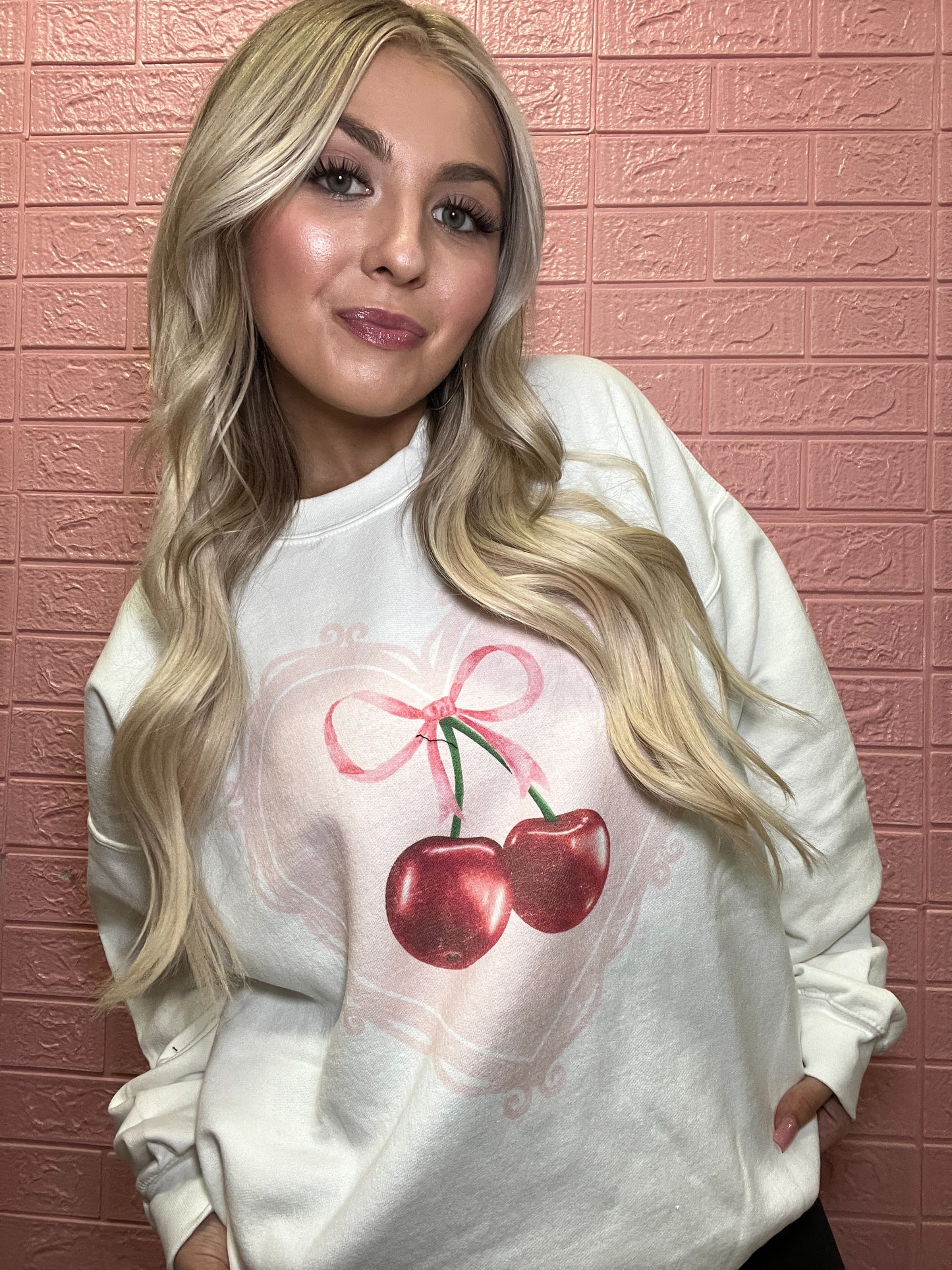 Cherry Heart Oversized Sweatshirt