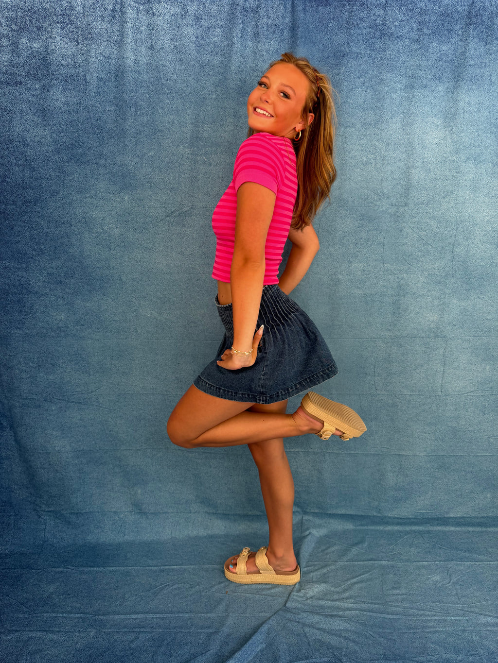 Sugar Scoop Tee in Fuchsia