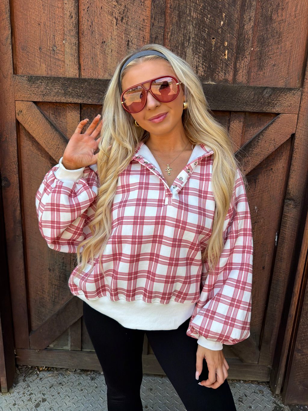 Dairy Plaid Red Pullover