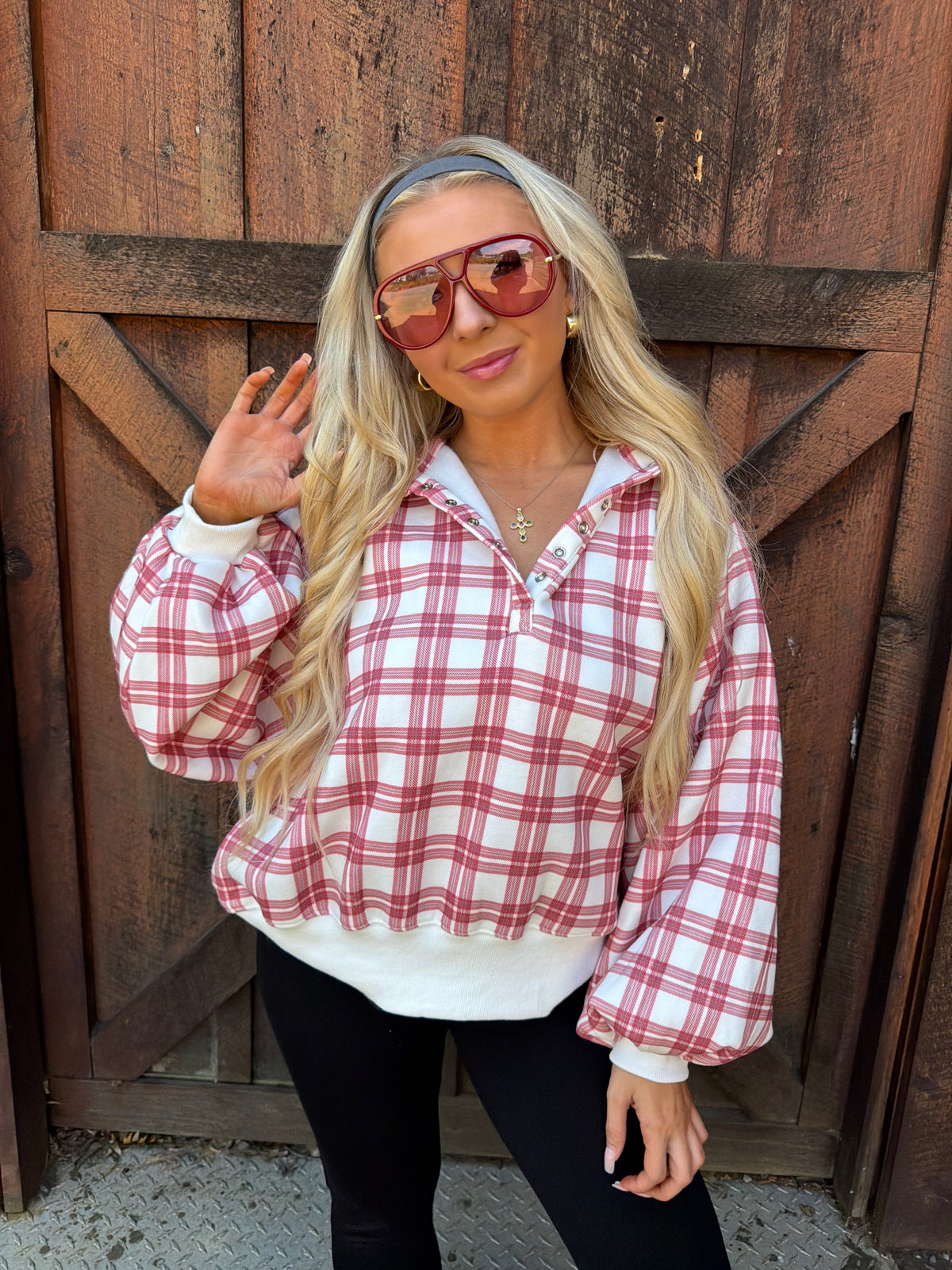 Dairy Plaid Red Pullover