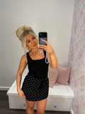 Grounded Sweatskirt in Black Polka
