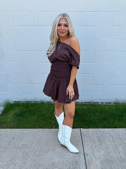 Super Simple Mini Dress in Brown