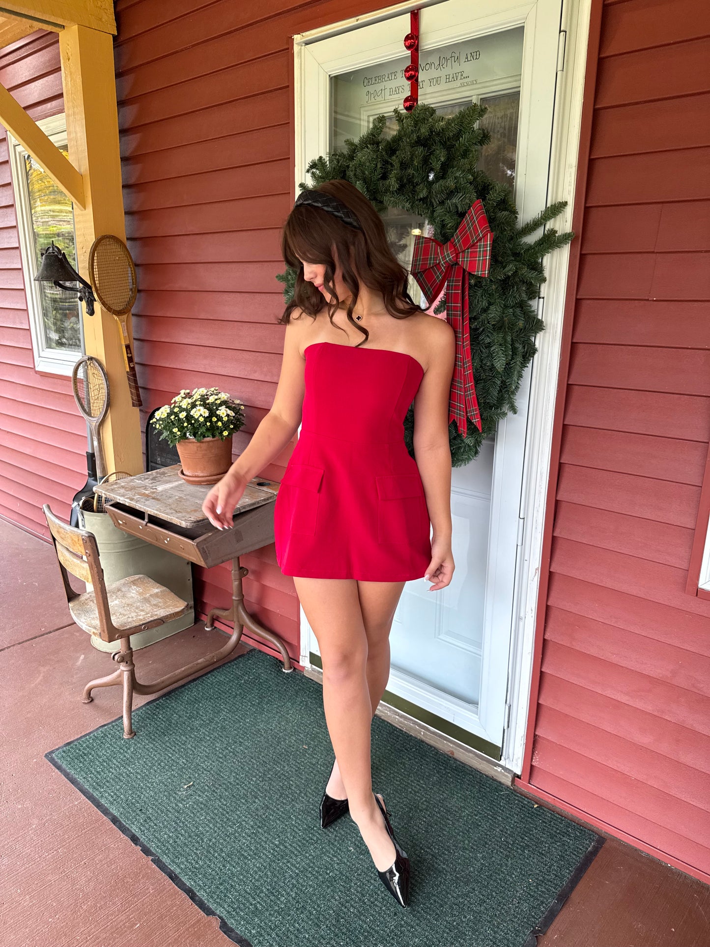 Cherry Girl Strapless Dress