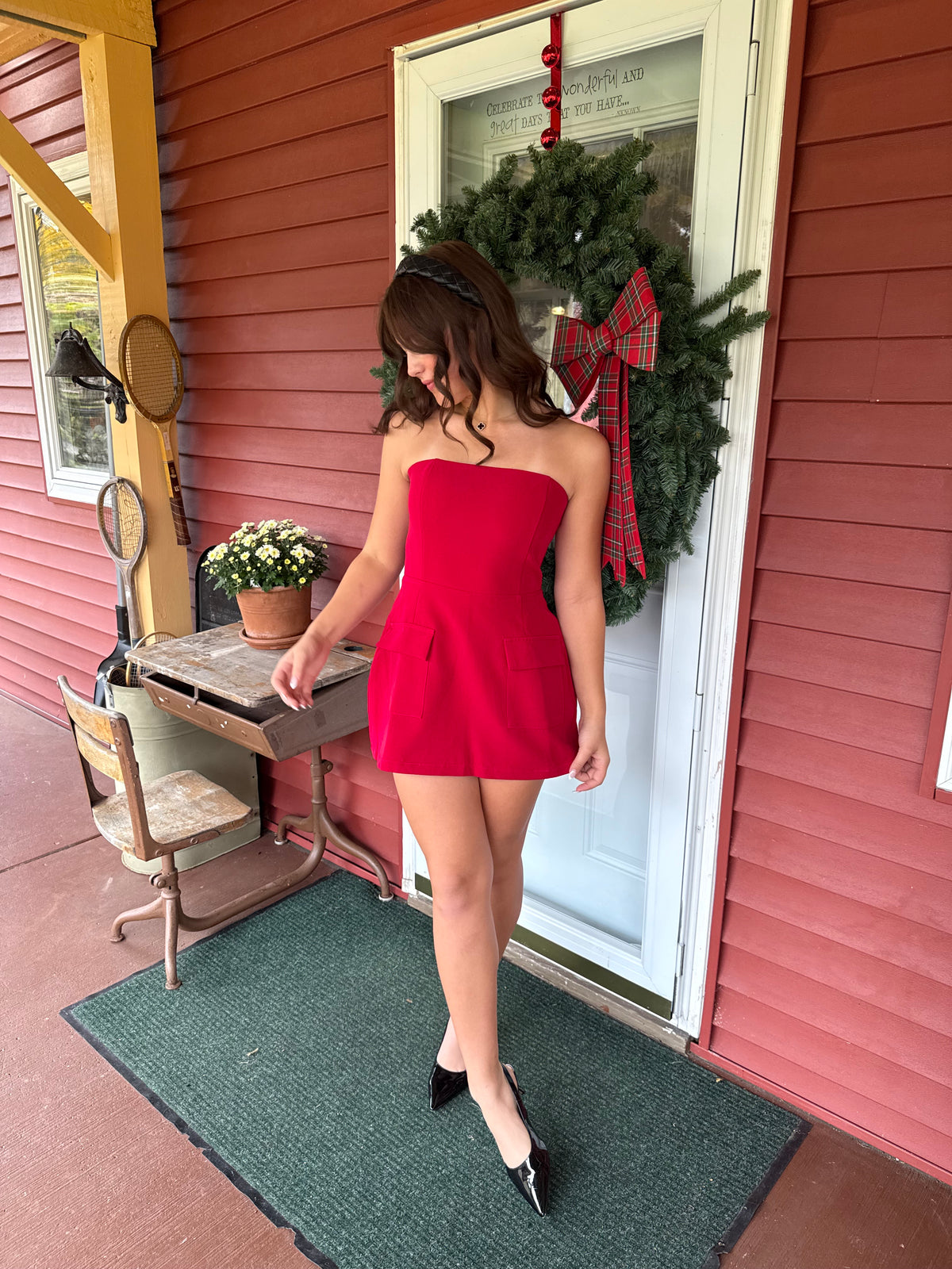 Cherry Girl Strapless Dress