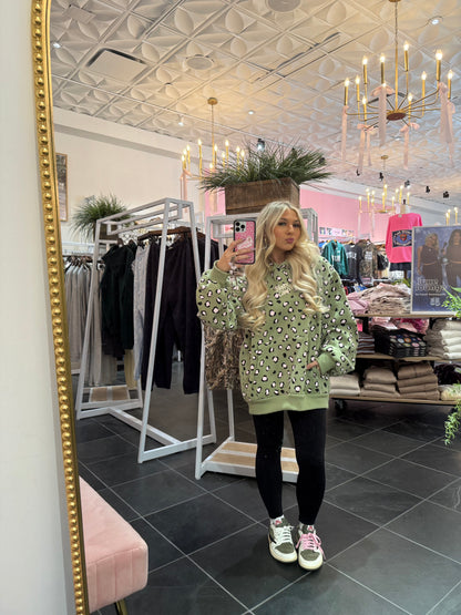 Happy Camp3r Leopard Olive Hoodie