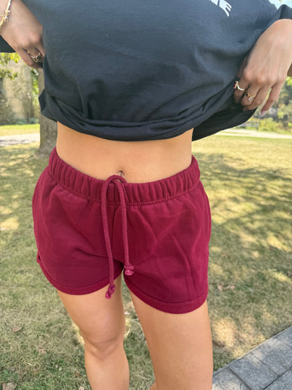 So Fetch Low Rise Shorts in Maroon