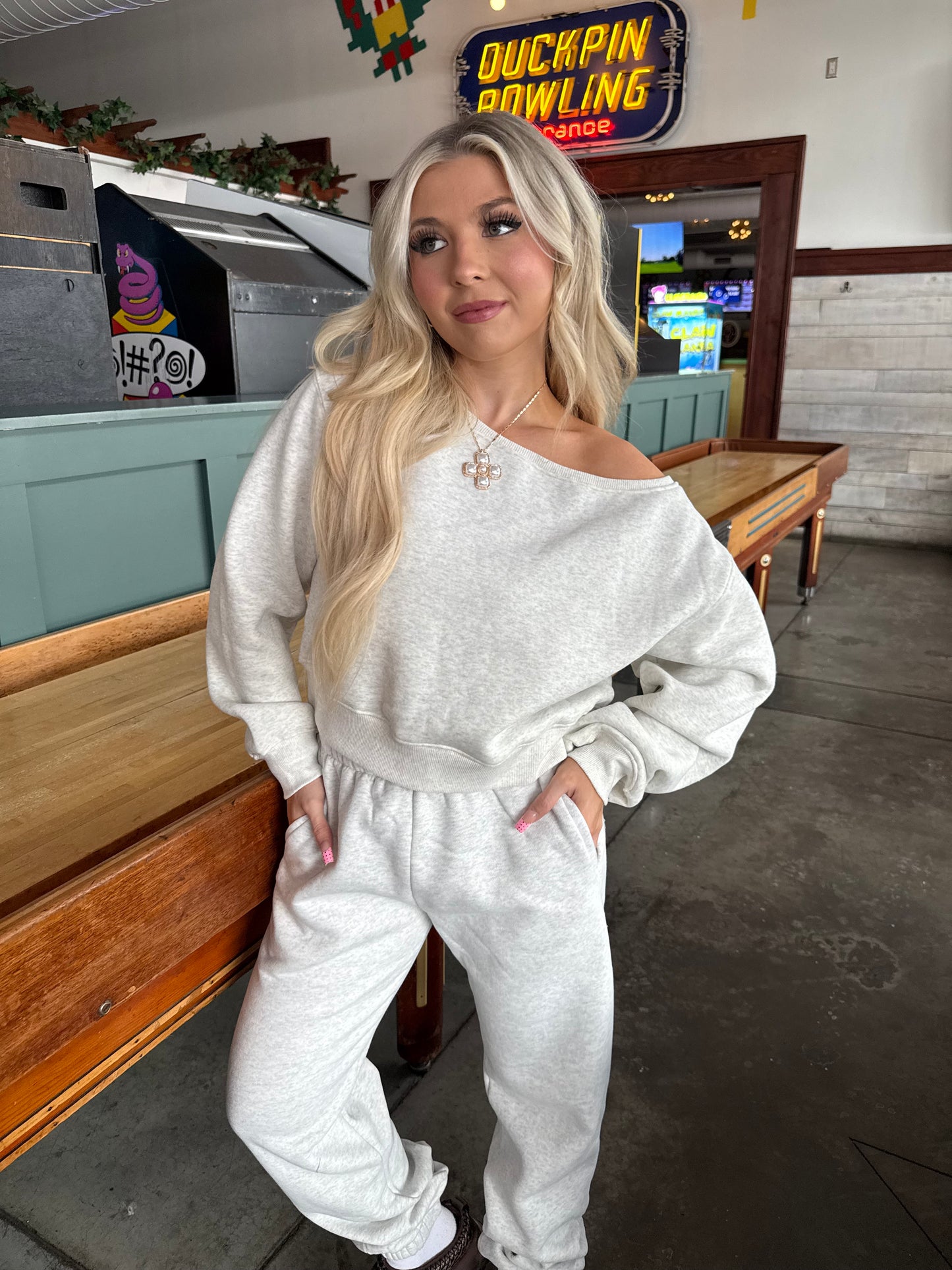 So Fetch One Shoulder Top in Heather White