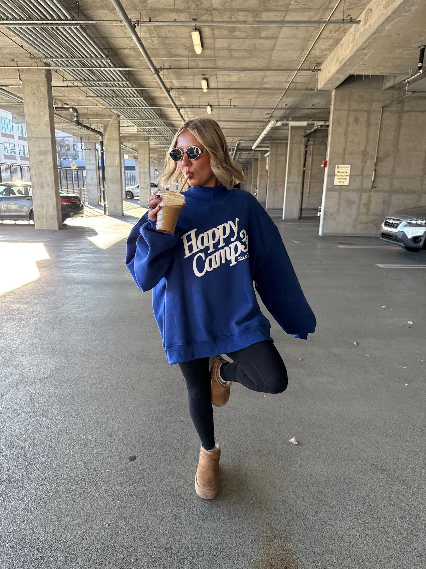 Happy Camp3r Royal Blue Mockneck