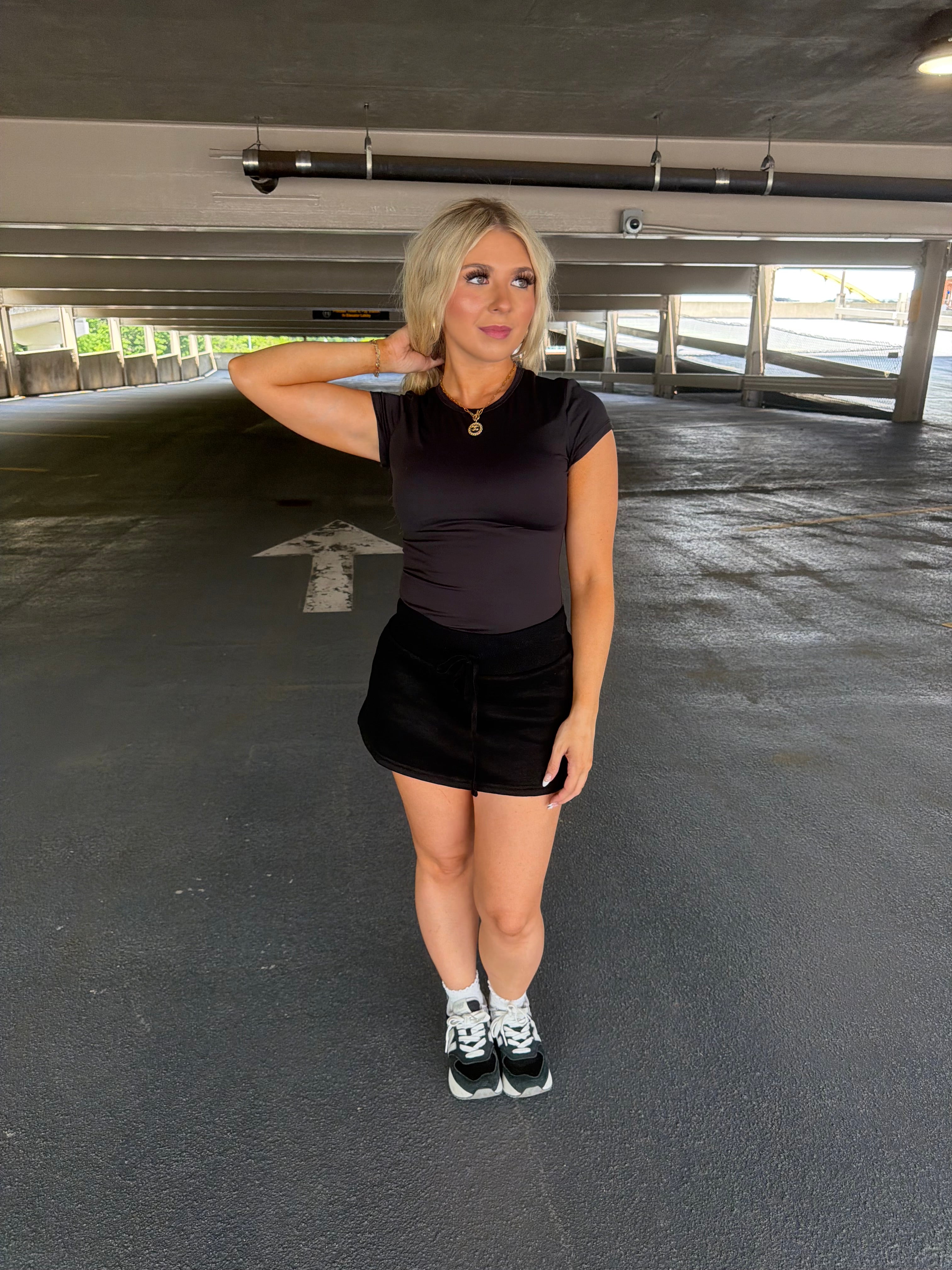 Grounded Sweatskirt in Black