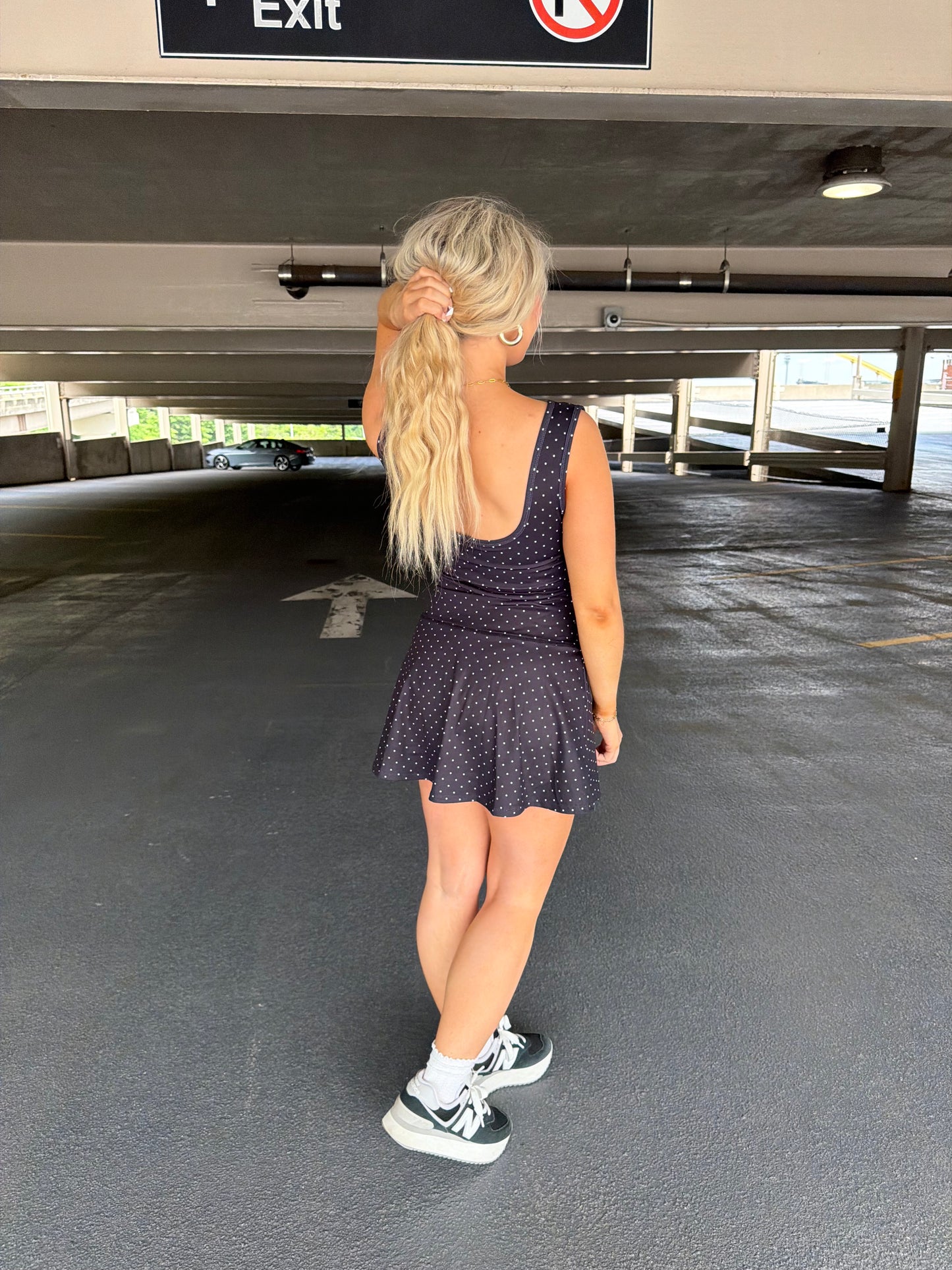 Bonjour Polka Dot Dress in BLACK