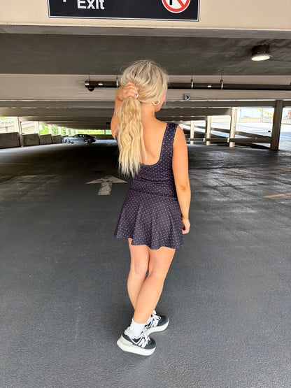 Bonjour Polka Dot Dress in BLACK