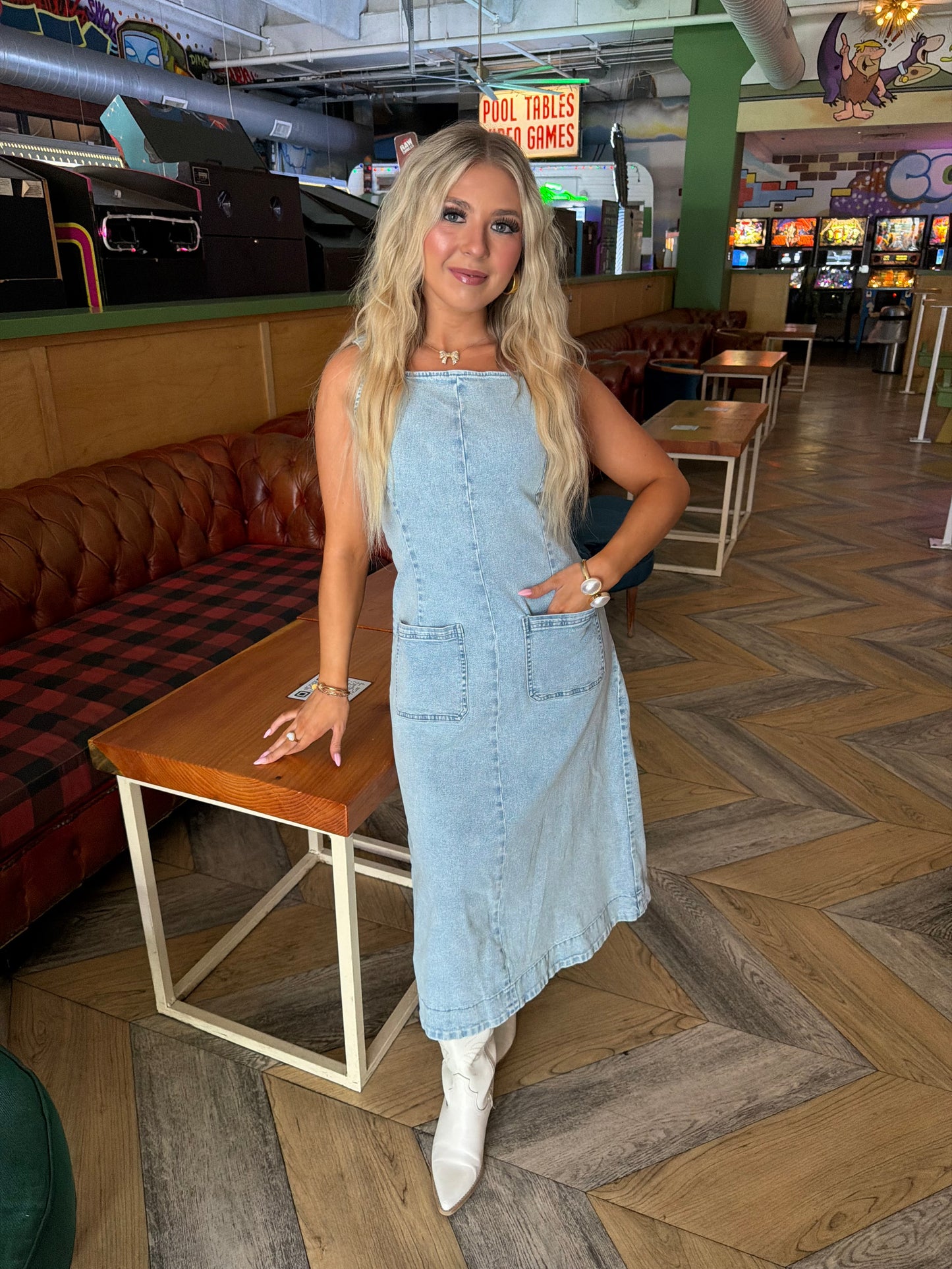 Dione’s Denim Midi Dress