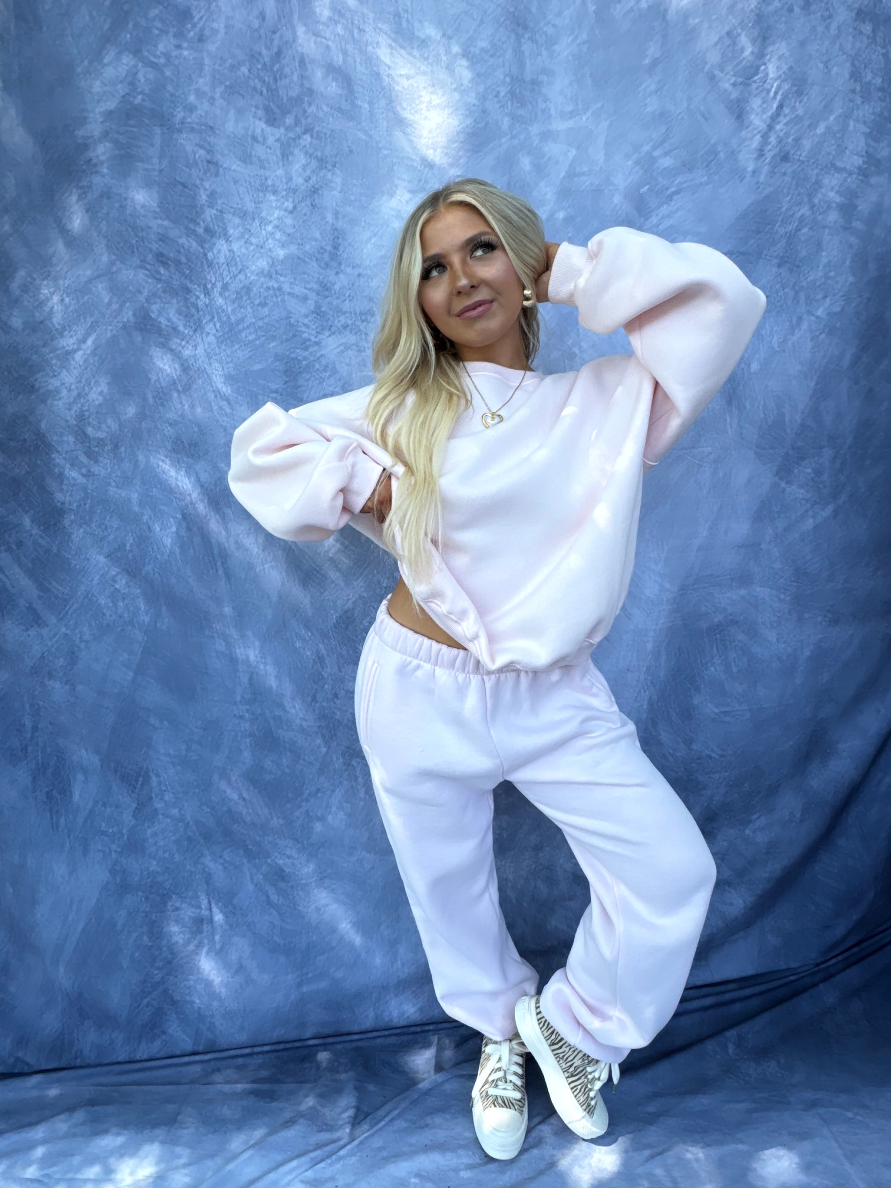 So Fetch Sweatpants in Pale Pink