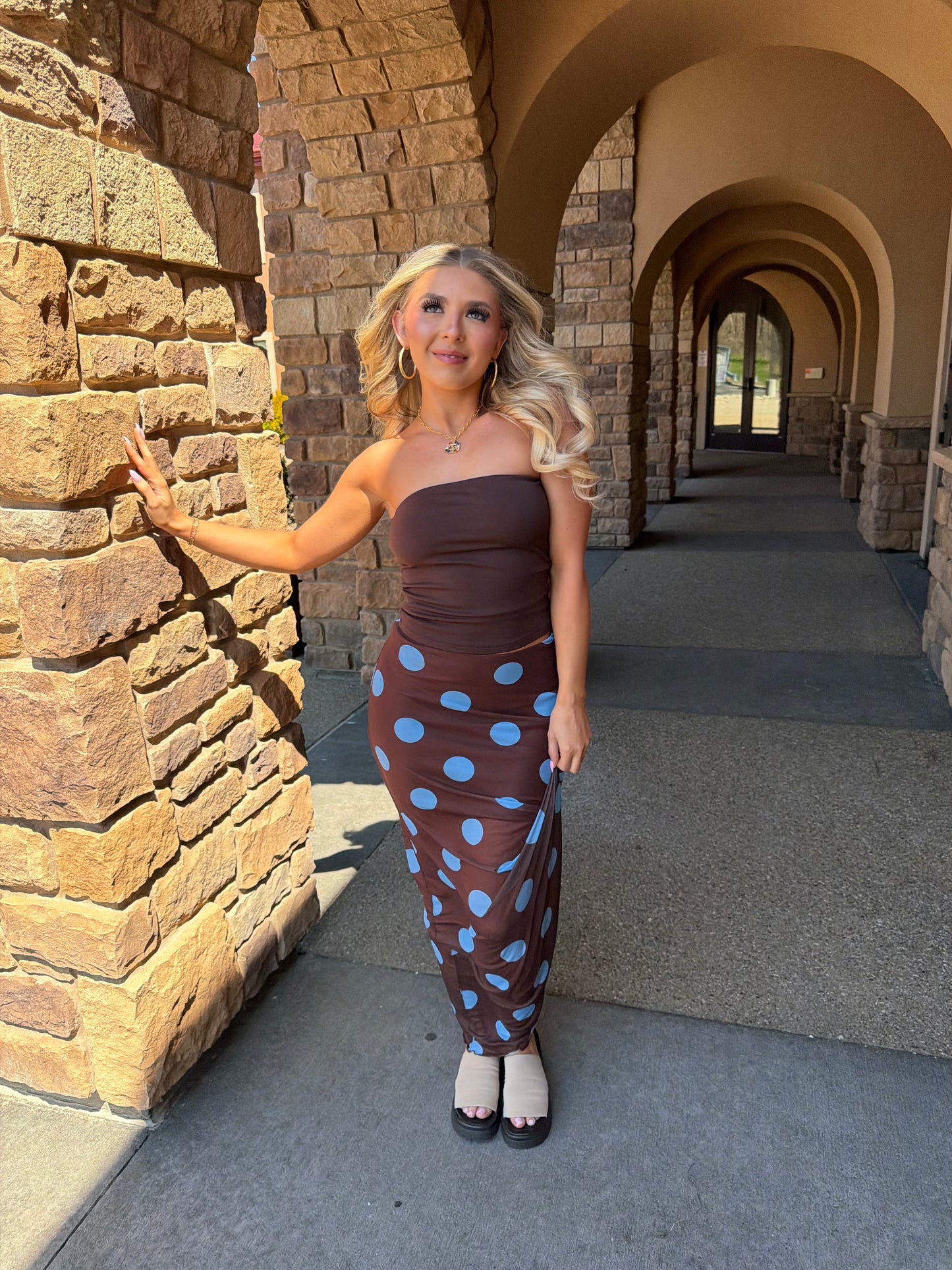 Brownie Points Blue Dots Skirt