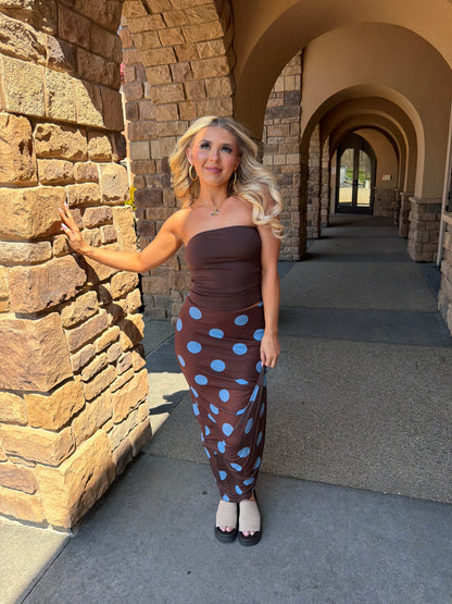 Brownie Points Blue Dots Skirt