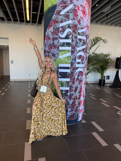 Golden Cosmo Floral Maxi