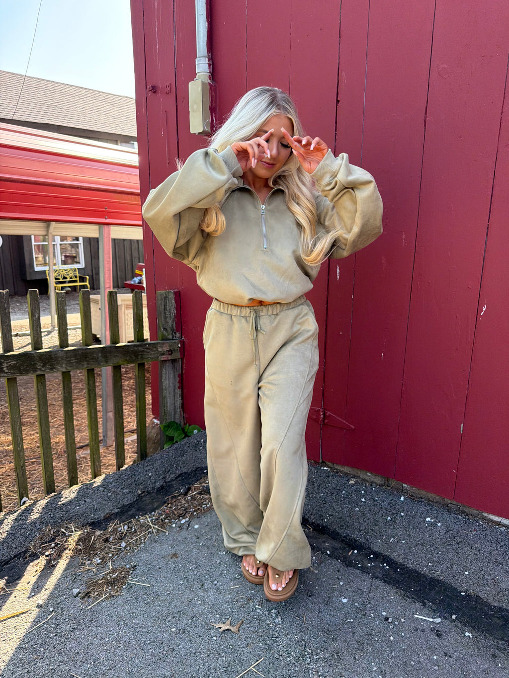Sugar Suede Set (PANT) Olive
