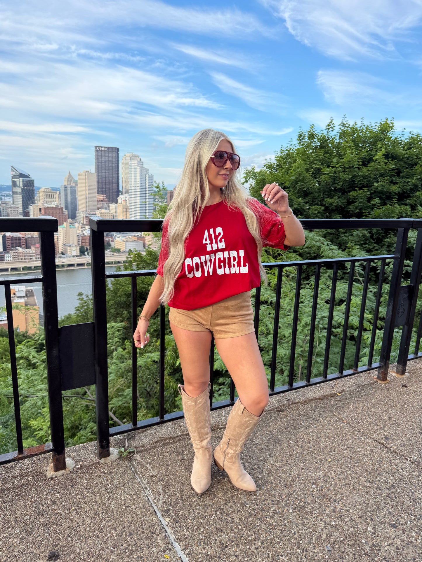 412 Cowgirl Tee RED